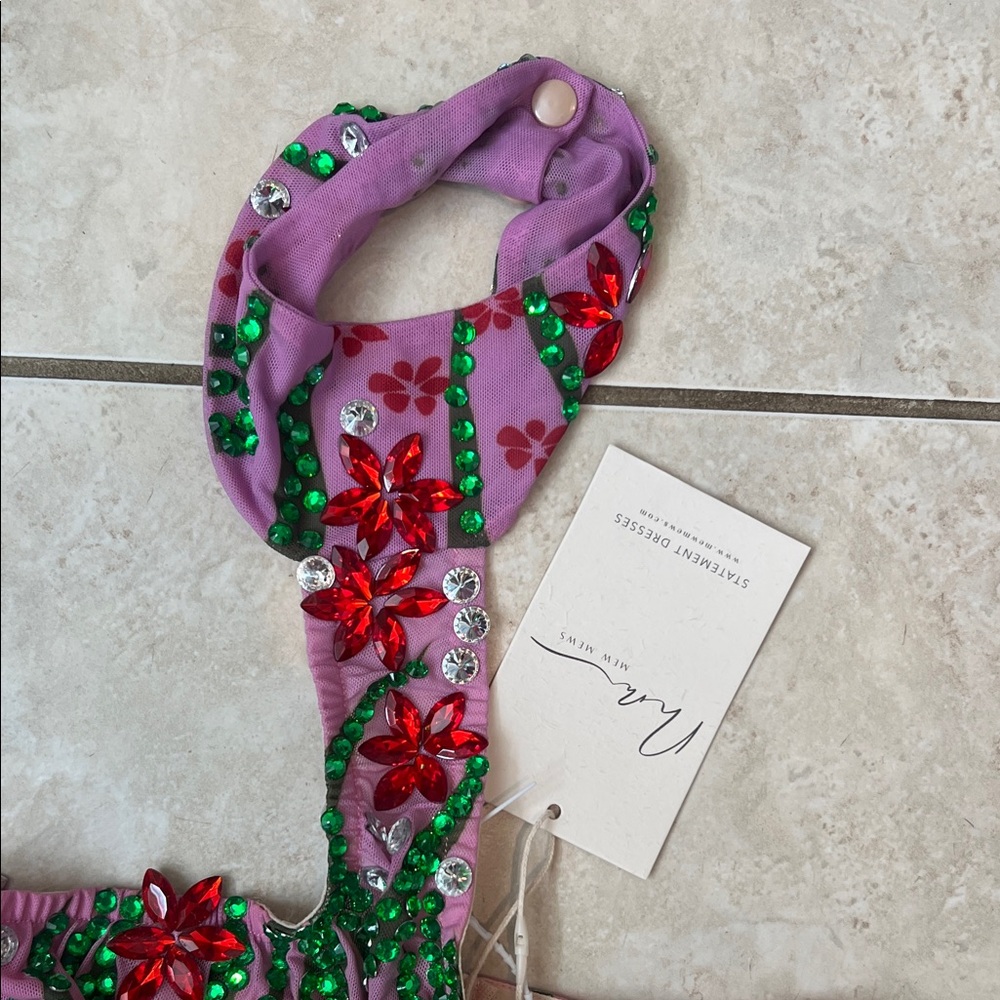 Mew Mews Purple with Green Red White Sparkling Jewels Size Small New with Tag - Picture 2 of 12
